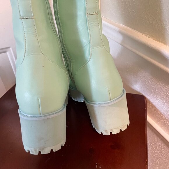 Sugar Thrillz - Mint Obsidian Pocket Combat Boots - Size 8M - Picture 13 of 16